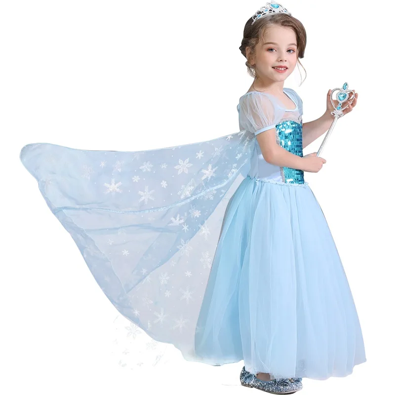 Summer Princess Dress For Girls Snow White Cosplay Costume Puff Sleeve Kids Dress Children Party Birthday Fancy Gown Vestidos