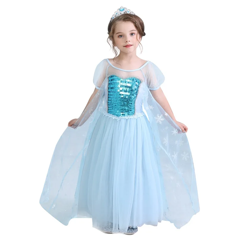 Summer Princess Dress For Girls Snow White Cosplay Costume Puff Sleeve Kids Dress Children Party Birthday Fancy Gown Vestidos