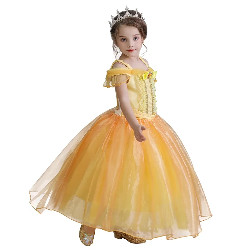 Summer Princess Dress For Girls Snow White Cosplay Costume Puff Sleeve Kids Dress Children Party Birthday Fancy Gown Vestidos