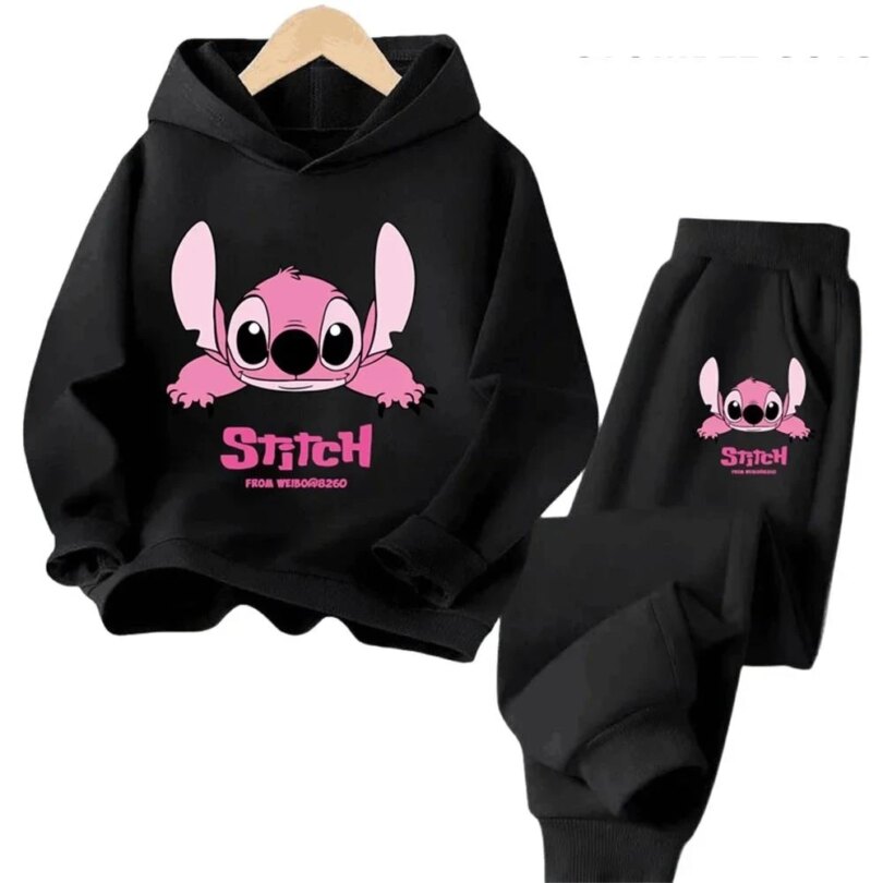 Children Hoodies Stitch Kawaii Fashion Pullover Sweatshirt Anime Trucksuit Manga Cartoons Girls Boy Kids Autumn Casual Clothes - Image 3