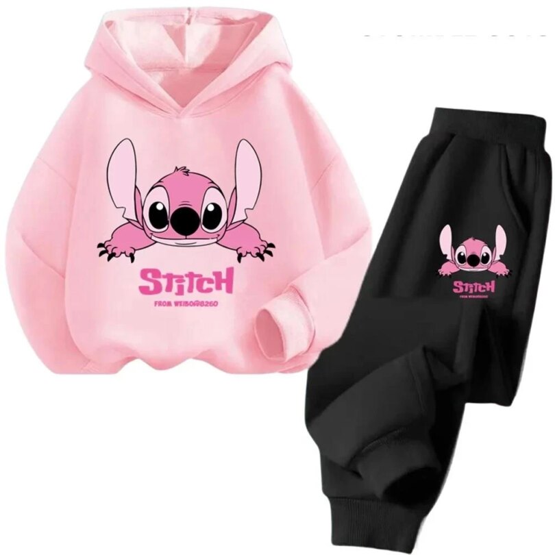 Children Hoodies Stitch Kawaii Fashion Pullover Sweatshirt Anime Trucksuit Manga Cartoons Girls Boy Kids Autumn Casual Clothes - Image 4