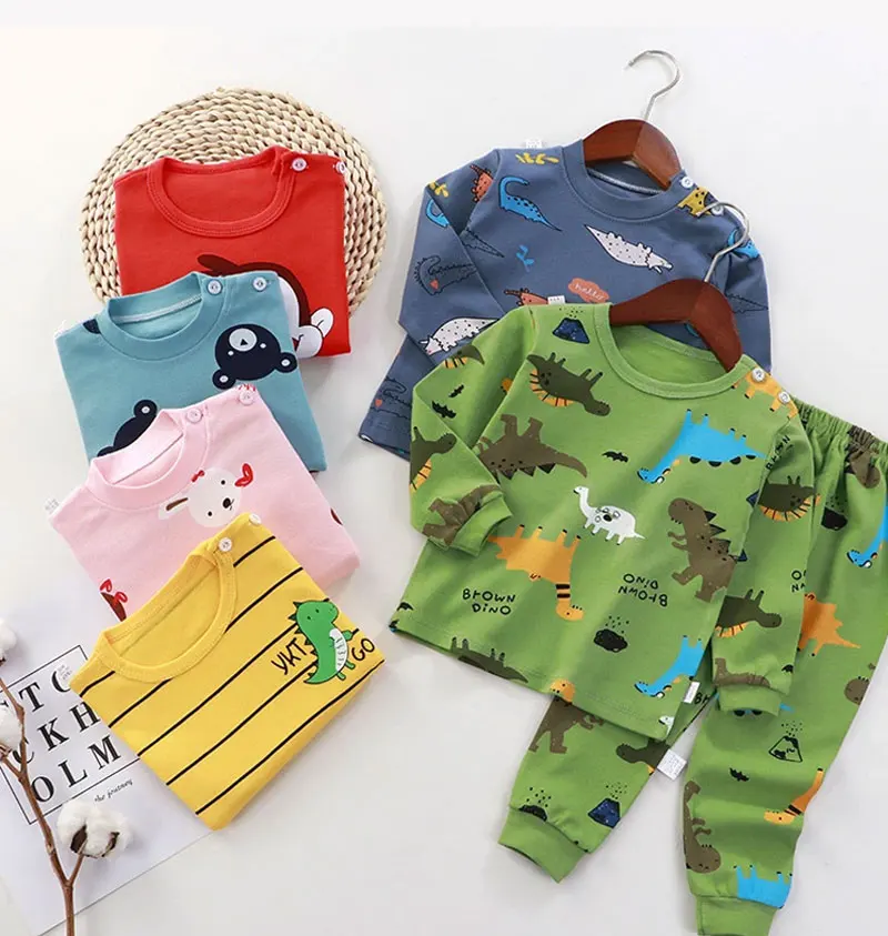 Kids Clothes Children Sets Children's Clothing Boys Girls CottonAutumn winter Clothing Pants Sleepwear Underwear Christmas Gift