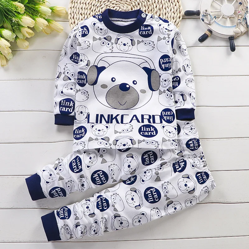 Kids Clothes Children Sets Children's Clothing Boys Girls CottonAutumn winter Clothing Pants Sleepwear Underwear Christmas Gift