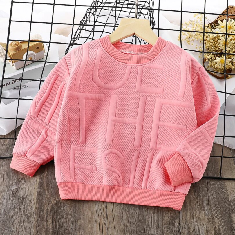 Autumn Clothing New Style Children Hoodies Cute O-neck Top Boys Girls Baby Solid Color Fashion Trendy Casual Cartoon Sweatshirts - Image 3