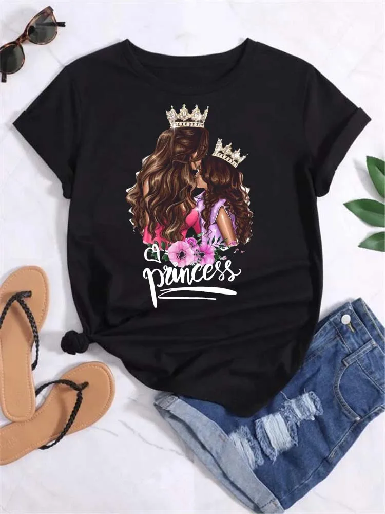 New Women T Shirt Custom Name Letter Combination Print Tshirt Flower Letter Font A B C D E F G Short Sleeve Female Tees Tops