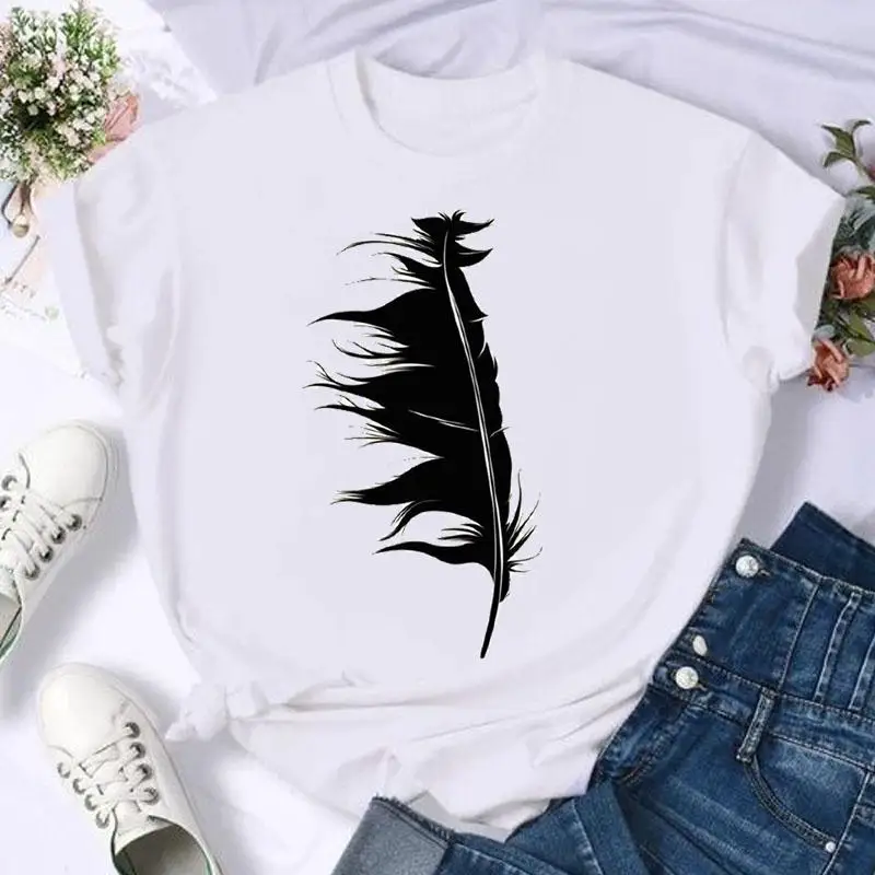 Short Sleeve Butterfly Bow Sweet Flower Fashion Summer Women Print T Shirt Female Casual Top Tshirts Cartoon Graphic Tee T-Shirt