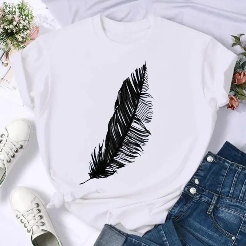 Short Sleeve Butterfly Bow Sweet Flower Fashion Summer Women Print T Shirt Female Casual Top Tshirts Cartoon Graphic Tee T-Shirt