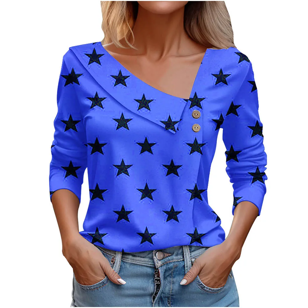 T Shirt For Women Fashion Long Sleeve Top White Floral Print Shirts And Blouses Autumn Winter Clothes For Women 2024