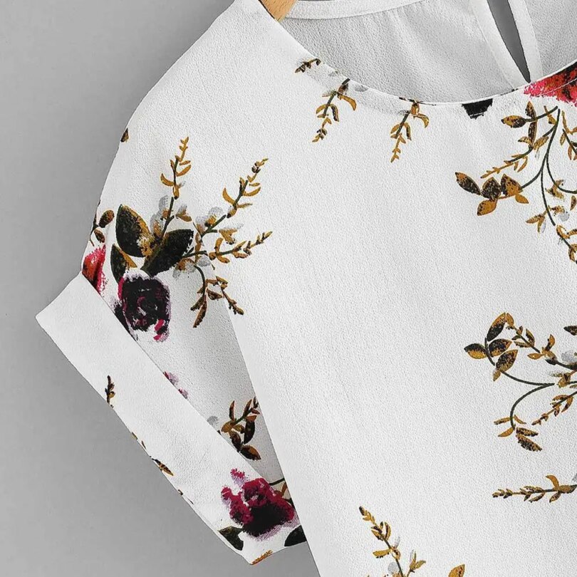 Summer Fashion Floral Print Blouse Pullover Ladies O-Neck Tee Tops Female Women's Short Sleeve Shirt Blusas Femininas Clothing - Image 3