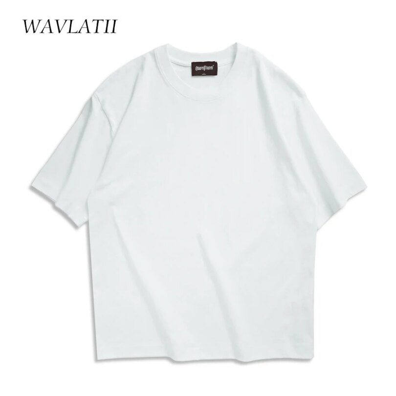 WAVLATII Oversized Summer T shirts for Women Men Brown Casual Female Korean Streetwear Tees Unisex Basic Solid Young Cool Tops - Image 4