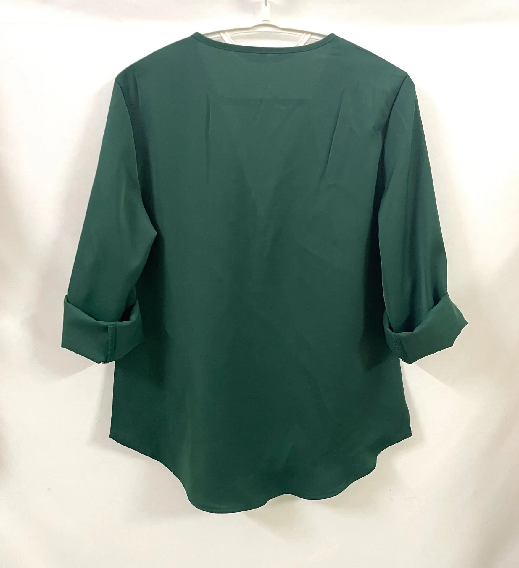 2024 Quality HotSale Plus Size Deep V Neck Women Blouse Chiffon Cool Loose Shirt Fashion Casual Ladies Tops Sexy Zipper Pullover