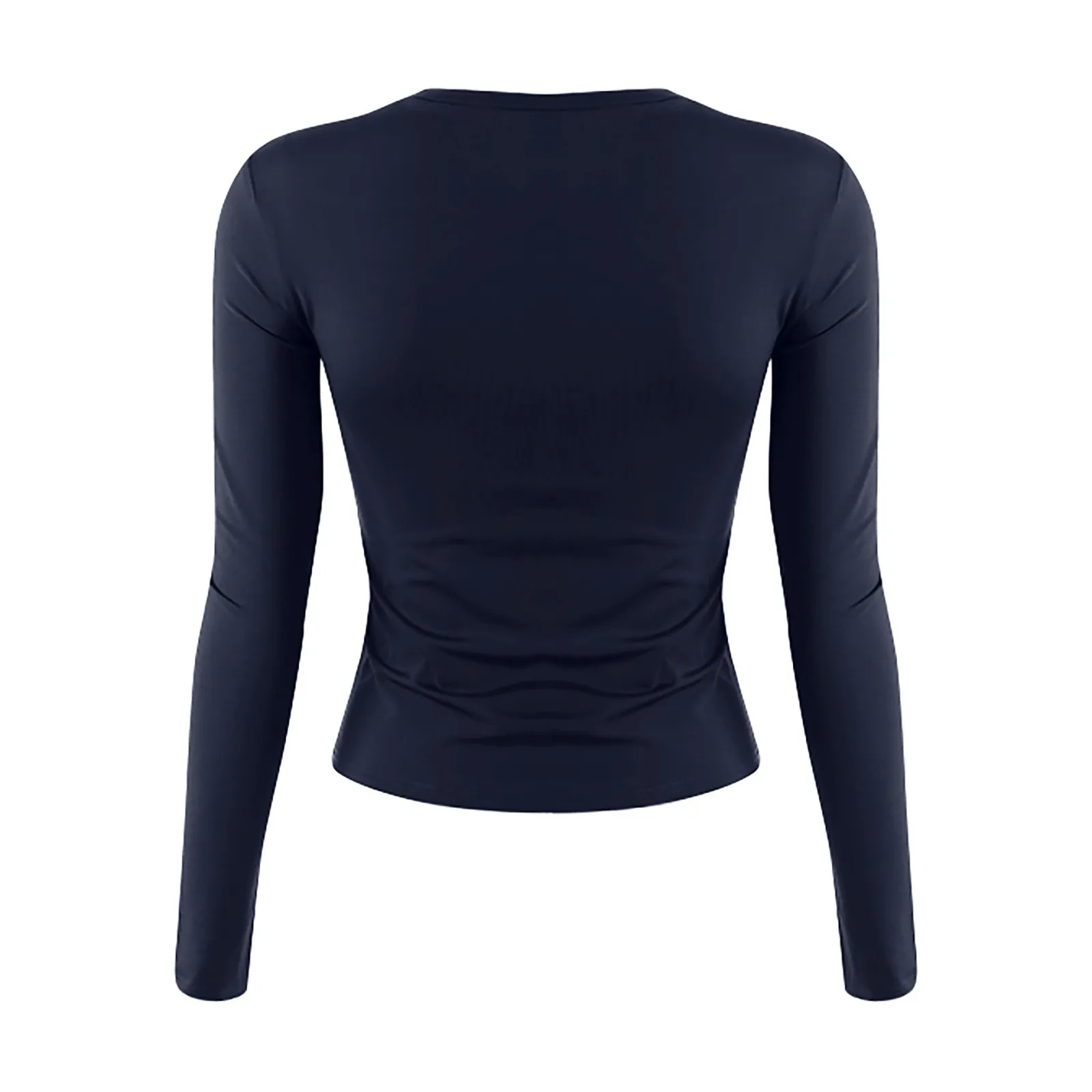 Women's Fashion Solid Color Round Neck Long Sleeve T-Shirt Top Tops for Women Womens Tops and Blouses 2024 Dressy Tops for Women