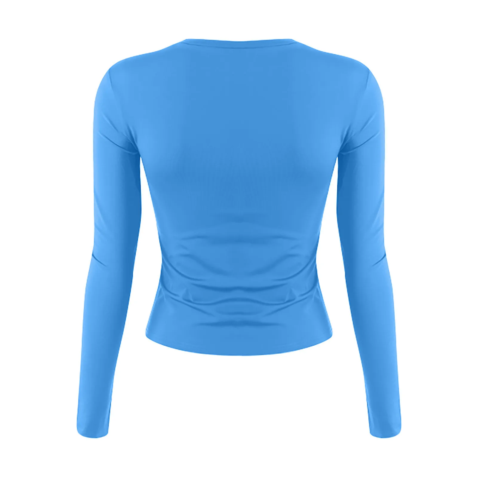 Women's Fashion Solid Color Round Neck Long Sleeve T-Shirt Top Tops for Women Womens Tops and Blouses 2024 Dressy Tops for Women