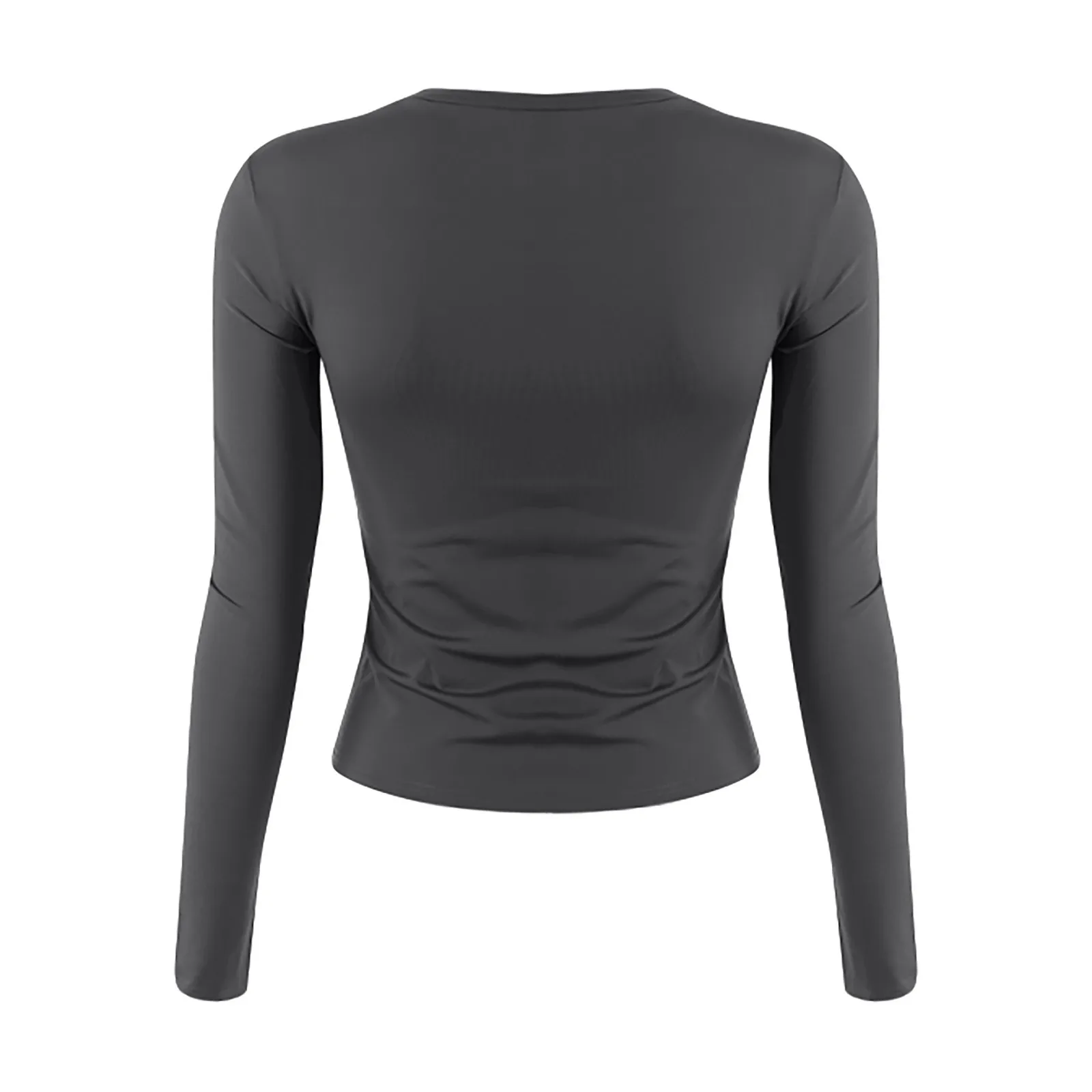 Women's Fashion Solid Color Round Neck Long Sleeve T-Shirt Top Tops for Women Womens Tops and Blouses 2024 Dressy Tops for Women