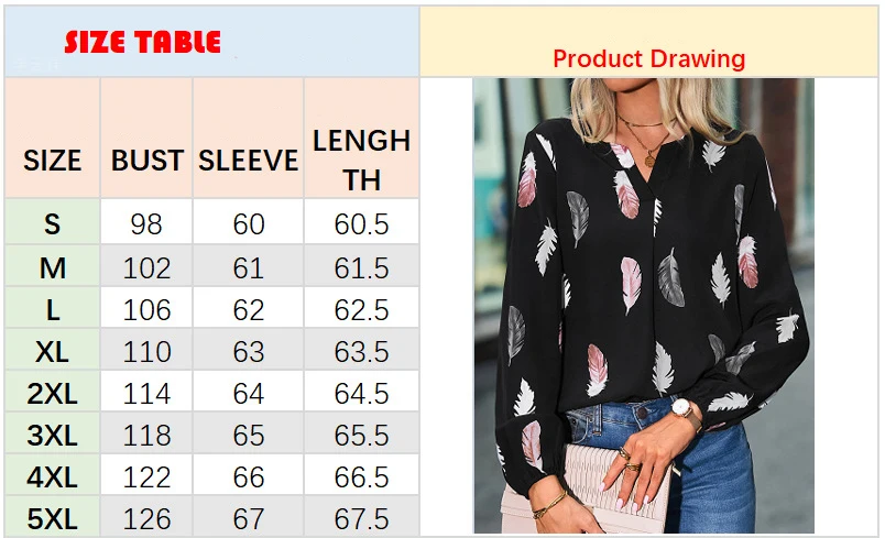 Fashion Woman Blouse Shirts For Women Stylish Top long Sleeve Feather Pattern Female Tops Elegant Chiffon Mujer Woman Clothes