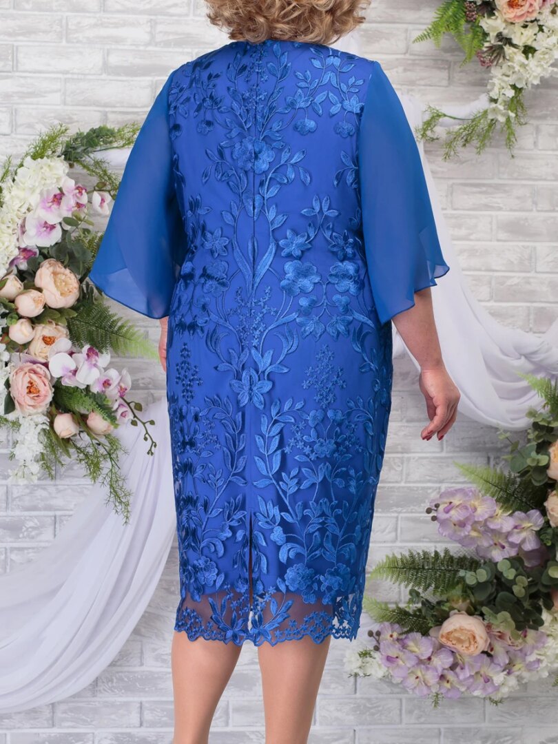 2024 Fall Women's Plus Size Party Dress Elegant Floral Embroidery Prom Dress for Wedding Guest Slim Bodycon Pencil Dresses - Image 2