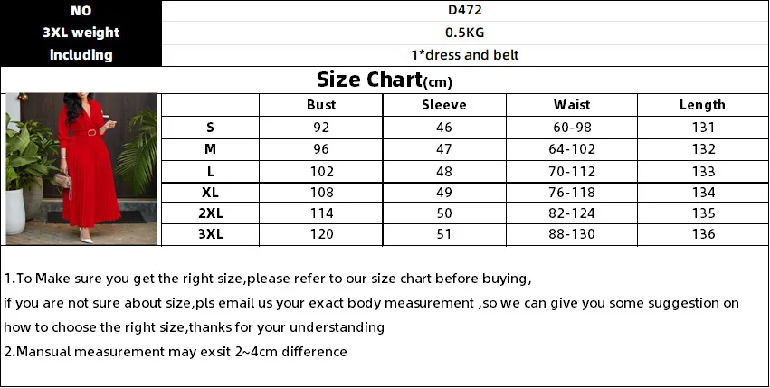 Plus Size Spring New Solid Color Matching Belt V-Neck 3/4 Sleeves Fashion Commuting Slim Fit Mid Length Elegant Style Dress