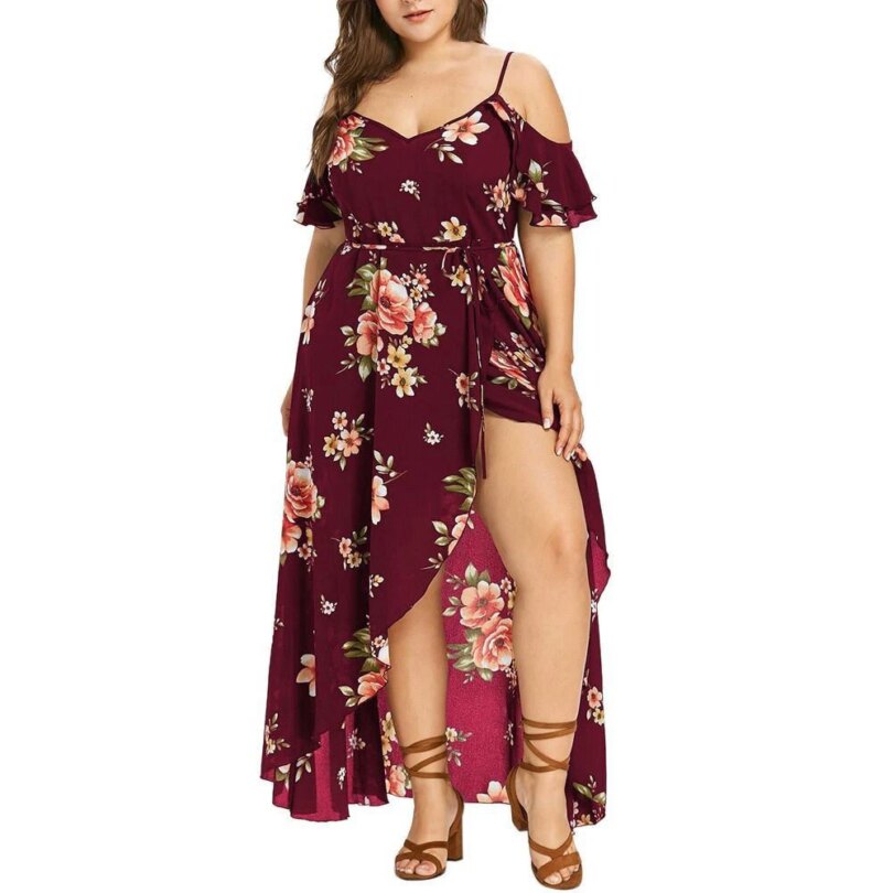 Large Size 2024 Summer Dress for Women Plus Size Beach Vacation Sexy Camisole Floral Skirt Oversized Bohemian Casual Mini Dresse - Image 2