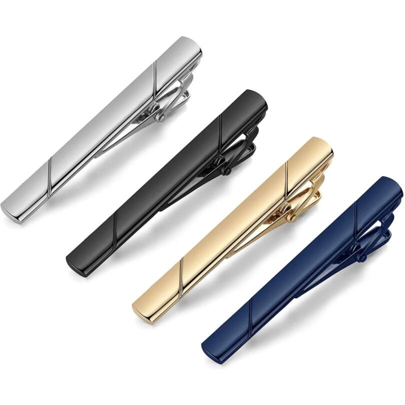 5.8x0.6cm Tie Clips for Men's Tie Clip Firm Man Tie Kit Simple Bar Clasp LD01