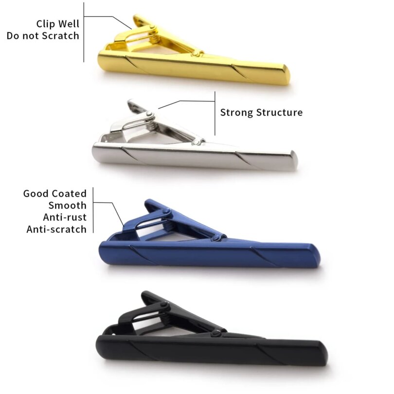 5.8x0.6cm Tie Clips for Men's Tie Clip Firm Man Tie Kit Simple Bar Clasp LD01 - Image 2