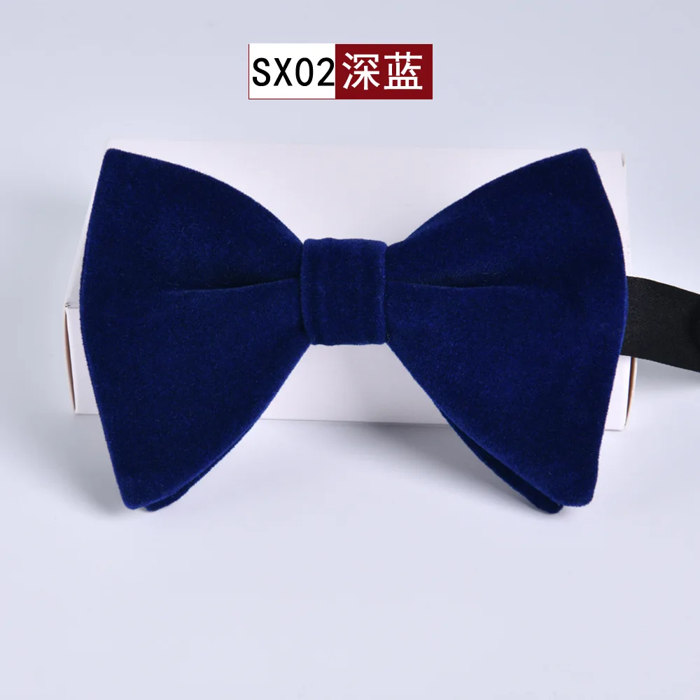 Black Velvet Bow Ties For Men Adjustable Big Bowknot Man Accessories Shirts Bowties Blue Butterfly Cravats For Wedding Party Bow