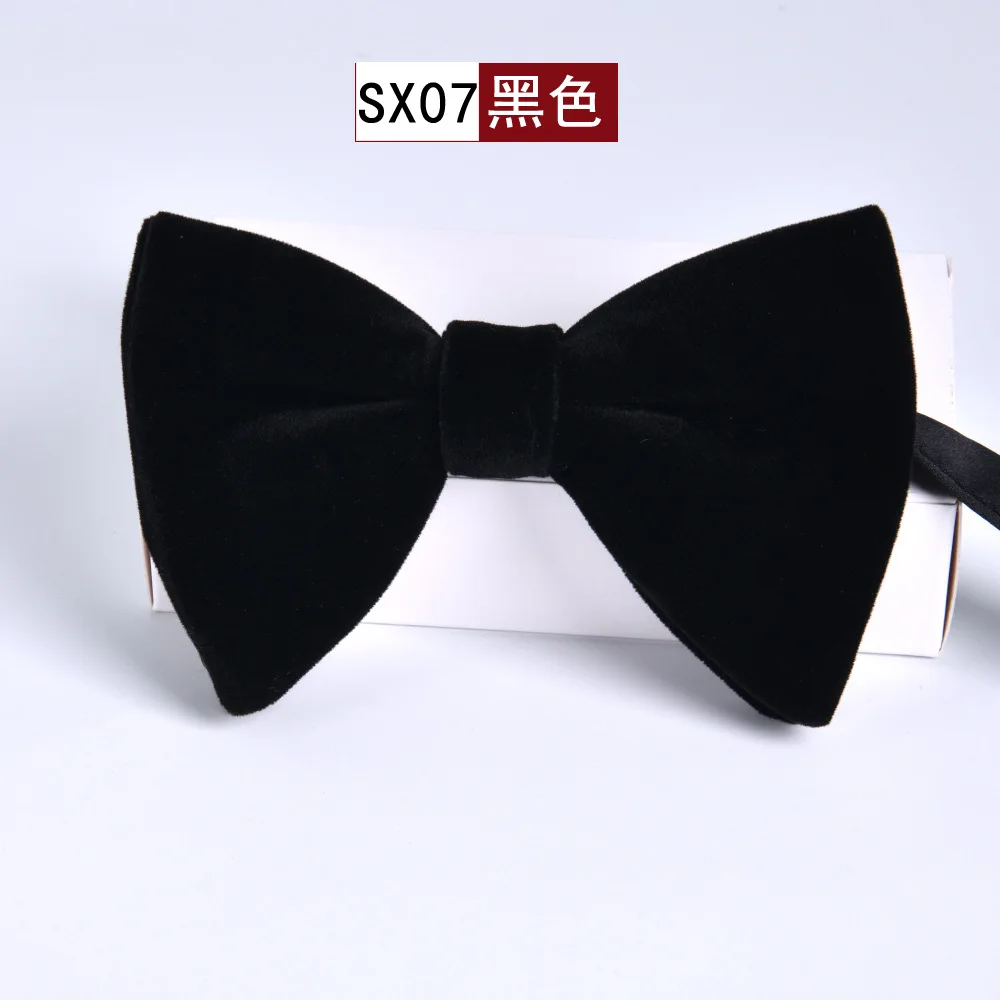 Black Velvet Bow Ties For Men Adjustable Big Bowknot Man Accessories Shirts Bowties Blue Butterfly Cravats For Wedding Party Bow