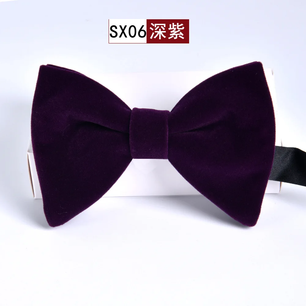 Black Velvet Bow Ties For Men Adjustable Big Bowknot Man Accessories Shirts Bowties Blue Butterfly Cravats For Wedding Party Bow