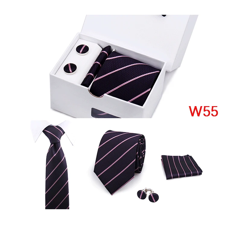 Mens Tie Set In A Box Paisley Ties For Men Gifts Luxury Necktie Pocket Square Cufflinks Wedding Business Formal Suit Tie