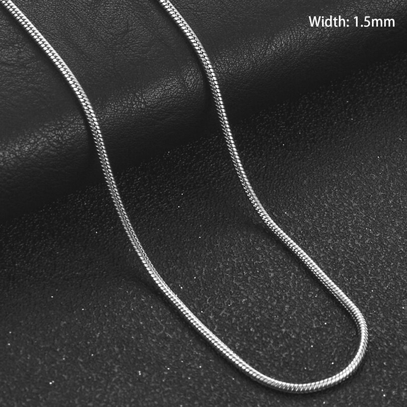 1/1.5/2.4/4mm Waterproof Stainless Steel Sliver Color Necklace High Quality Round Snake Chain Jewelry Accessory for Men Women - Image 3