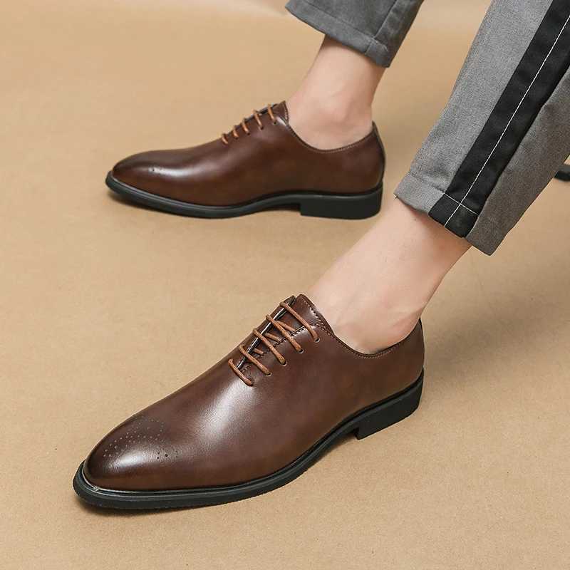 Luxury Mens Leather Shoes High Quality Men's Shoes Fashion Oxford Wedding Men Dress Leather Shoes 2024 Gentleman Office Man Shoe