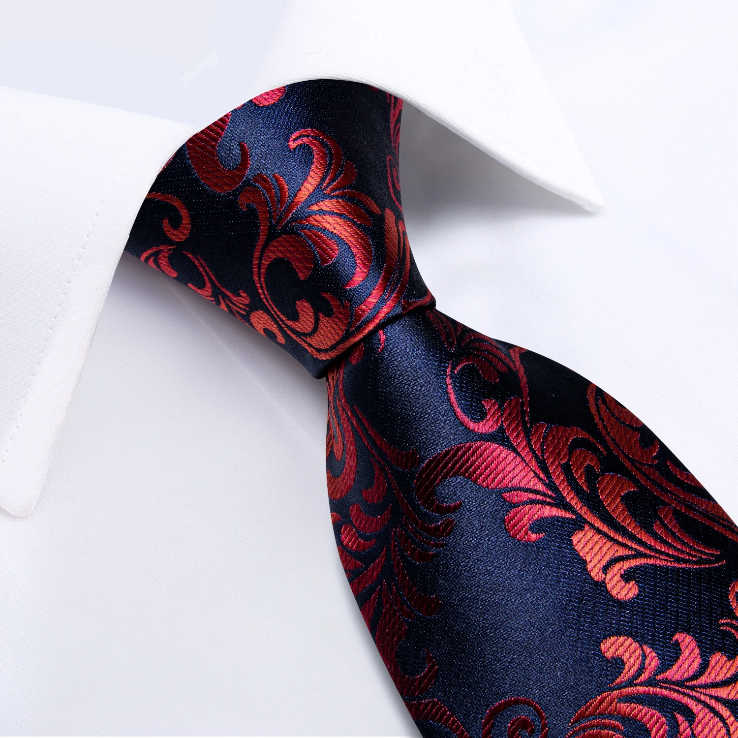 New Designer Blue Red Paisley Ties For Men Wedding Party Neck Tie Luxury Tie Ring Brooch 100% Silk Tie Set Gift For Men DiBanGu