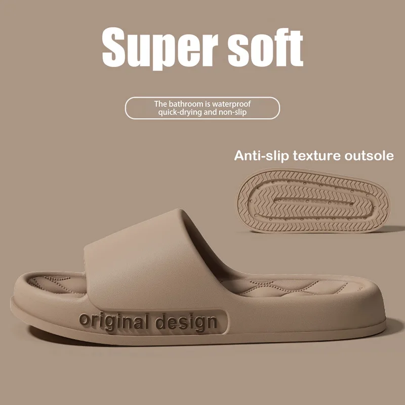 Men Trend New Summer Slippers Non-Slip Cloud Sandals For Home Beach Indoor Outdoor Soft Sole Pillow Slides Flip Flops