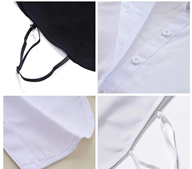 Fake Collar For Shirt Detachable Collars Solid Shirt Lapel Blouse Top Men Women Black White Clothes Shirt Accessories DropShip