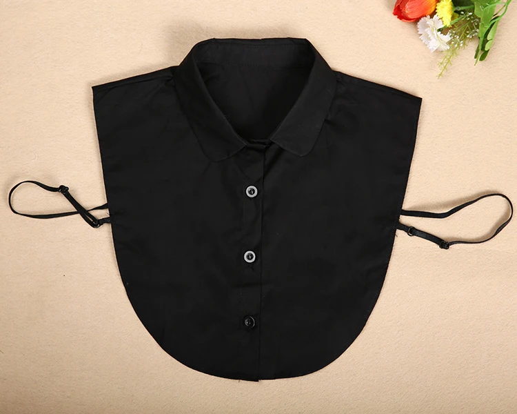 Fake Collar For Shirt Detachable Collars Solid Shirt Lapel Blouse Top Men Women Black White Clothes Shirt Accessories DropShip