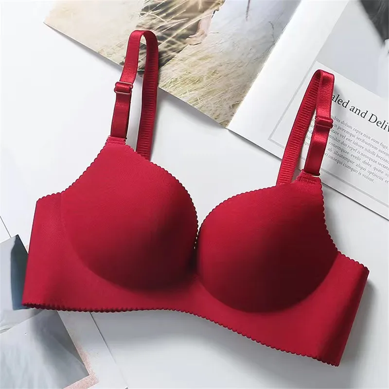 Comfort Wireless Bras for Women Underwear Seamless Solid Pink Black Bras Top Sexy Lingerie Push Up Bralette Female Intimates