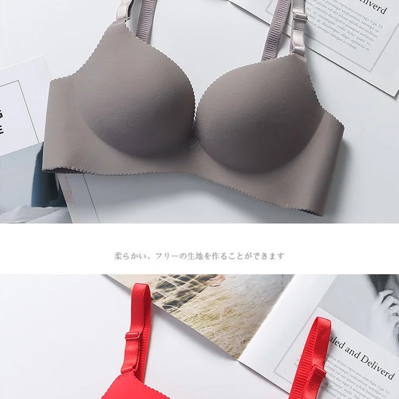 Comfort Wireless Bras for Women Underwear Seamless Solid Pink Black Bras Top Sexy Lingerie Push Up Bralette Female Intimates