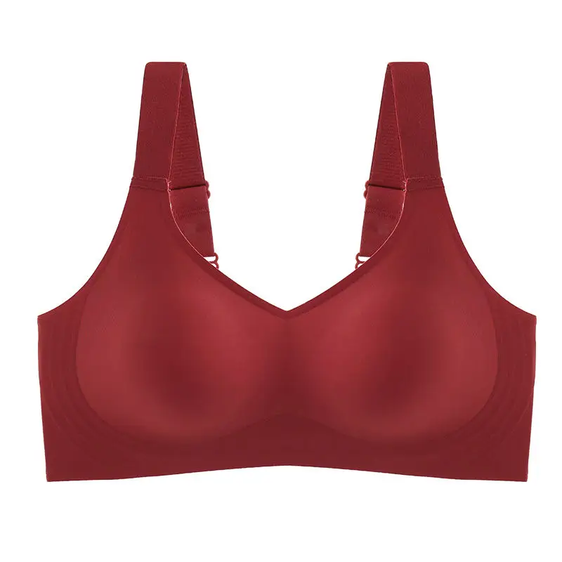 Beautiful Back Large Size Soft Support Push-up Bra For Women, Seamless One-piece, Wire-free, Adjustable Sports Thin Bra