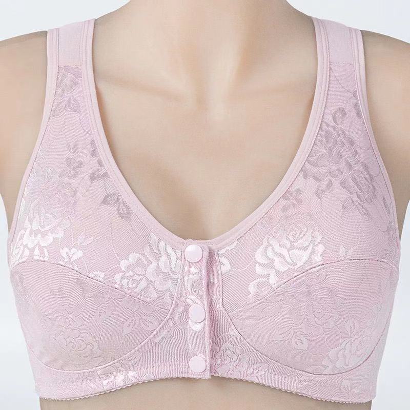 Women Front Button Bra Large Size Brassiere Mother's Cotton Wireless Bras Anti-sagging Gathered Underwear бюстгальтер женский