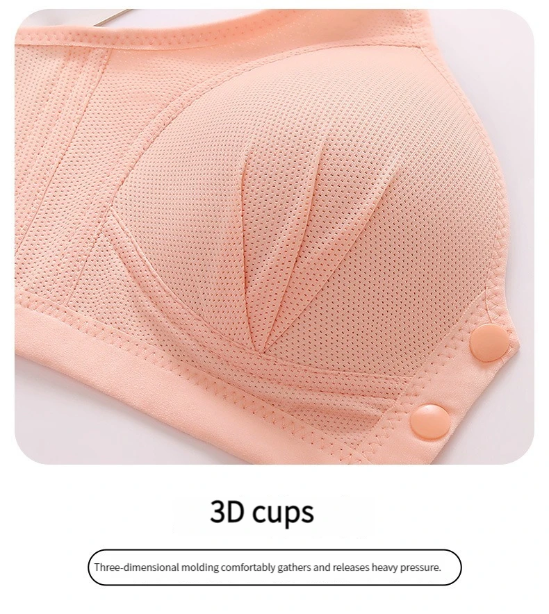 New Large Size Front Closure Mom Back Underwear Thin Section Comfortable Breathable Push Up Bra Glossy Lingerie For Women Sütyen