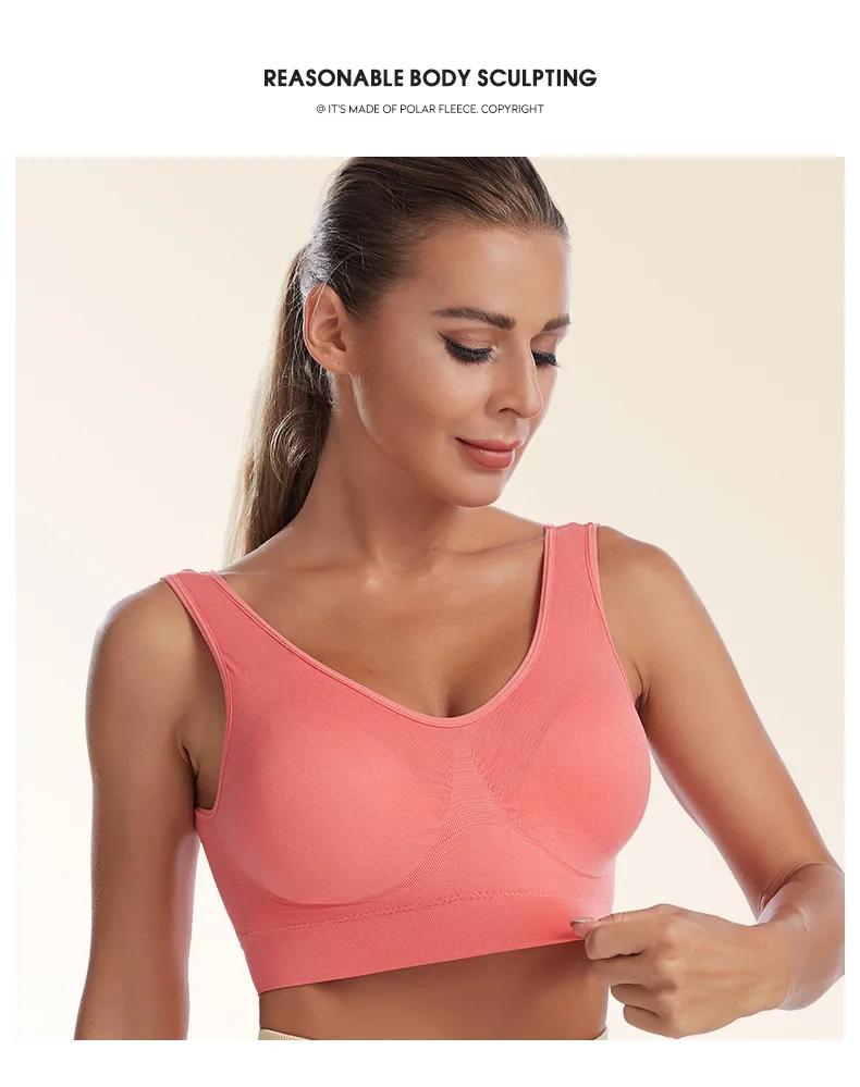 Women Bra Plus Size Seamless Brassiere Breathable Wire Free Bralette Underwear Comfortable Active Padded Brassiere Crop Top