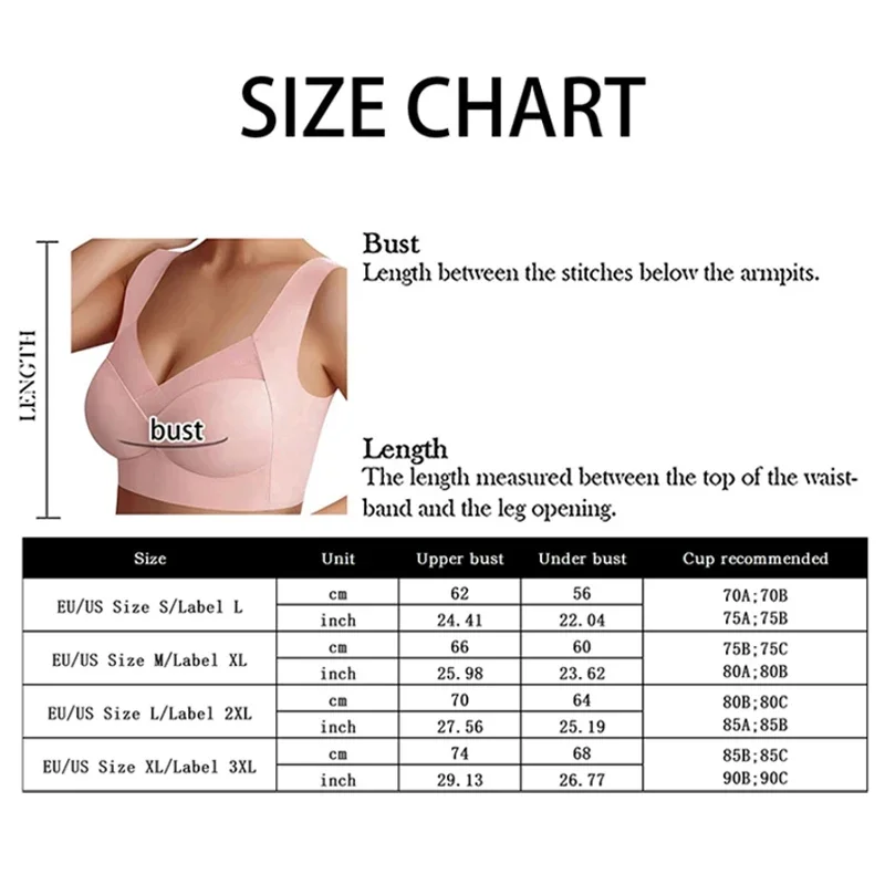 2PCS Women Lace Sport Bras Plus Size Seamless Bra Bralette Backless Lady Brassiere Vest Female Gather Shock-Proof Wireless L-3XL