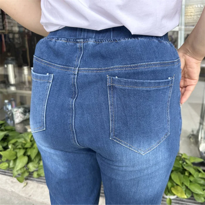 Ripped Jeans Women 9XL 8XL 7XL High Waist Plus Size Pencil Pants Loose Stretched Scratched Girl Female Elastic Denim Trousers