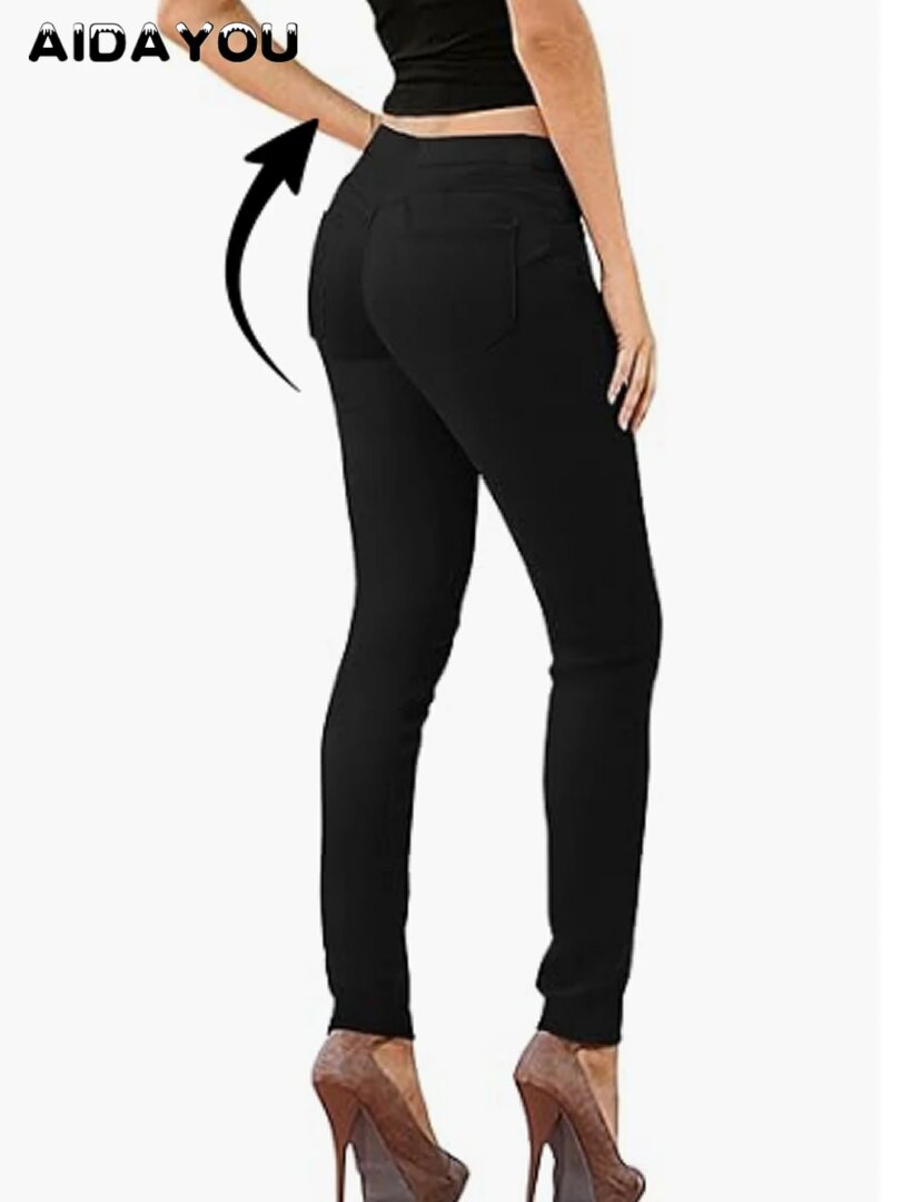 Women Stretchy Black Jeans Fashion  Super Comfy Stretch Denim 5 Pocket Jeans Pants Butt Lift Yoga XS 2XL 3XL Petite to Plus Size