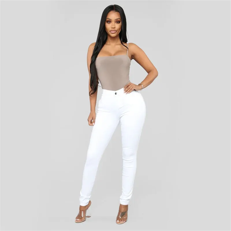 Low price promotion women high waist jeans casual skinny slim jeans high stretch denim pencil pants plus size S-3XL New