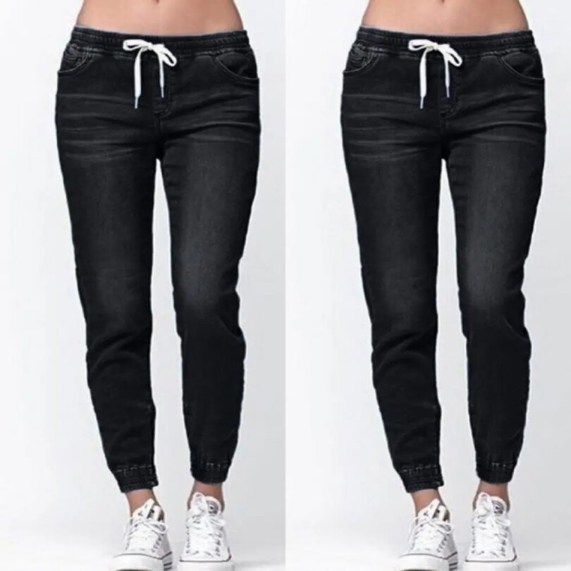 40%HOT Skinny Jeans Women Jogger Pants Plus Size Elastic Drawstring Elastic Waist Slim Stretch Jeans Ladies Pencil Pants - Image 4