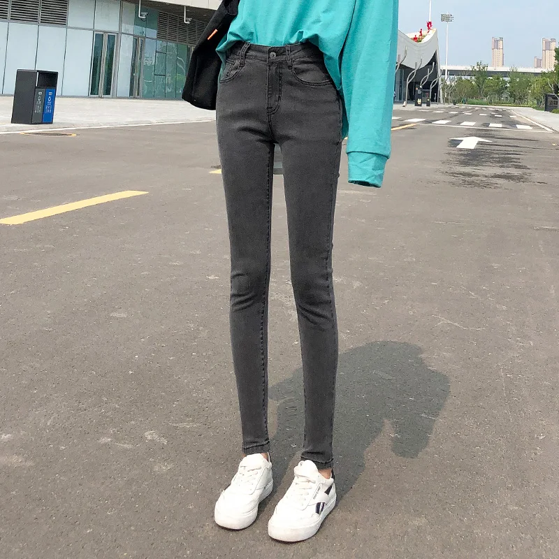 Women Thermal Jeans Denim Skinny Stretch Jeans Warm Lamb Fleece Lady Plus Size Pencil Trousers Oversized High Waist Winter Plush