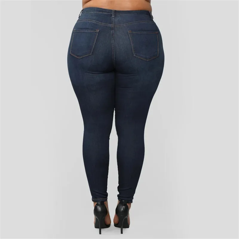 Plus size jeans XL-5XL women's high waist skinny denim jeans casual high stretch pencil pants drop shipping 2020 new arrival