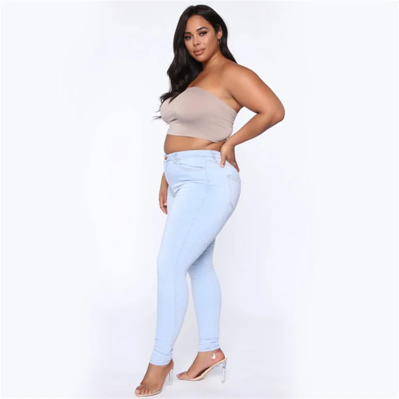 Plus size jeans XL-5XL women's high waist skinny denim jeans casual high stretch pencil pants drop shipping 2020 new arrival