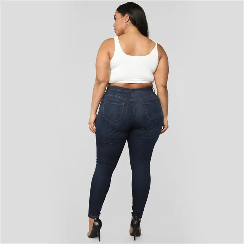 Plus size jeans XL-5XL women's high waist skinny denim jeans casual high stretch pencil pants drop shipping 2020 new arrival