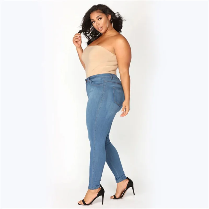 Plus size jeans XL-5XL women's high waist skinny denim jeans casual high stretch pencil pants drop shipping 2020 new arrival